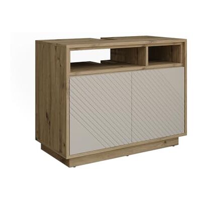 Vicco Enkele wastafelmeubel "Beatrice", kasjmier/eiken, 80 x 64 cm Met 2 deuren Vicco Enkele wastafelmeubel "Beatrice", kasjmier/eiken, 80 x 64 cm Met 2 deuren