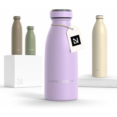 LARS NYSØM Drinkfles van roestvrij staal, 350 ml, 0,35 l, geïsoleerde waterfles, waterdichte drinkfles voor sport, fiets (lavendelpaars, 350 ml) LARS NYSØM Drinkfles van roestvrij staal, 350 ml, 0,35 l, geïsoleerde waterfles, waterdichte drinkfles voor sport, fiets (lavendelpaars, 350 ml)
