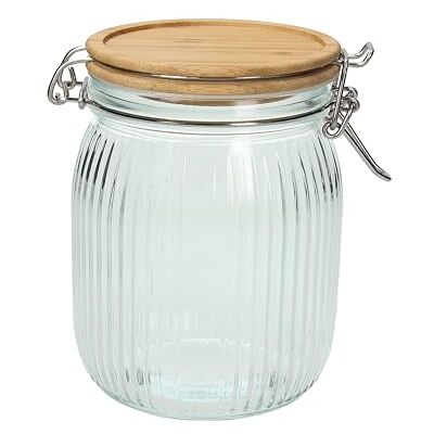 Tognana Vidrio pot met bamboedeksel, 700 cc, transparant glas Tognana Vidrio pot met bamboedeksel, 700 cc, transparant glas