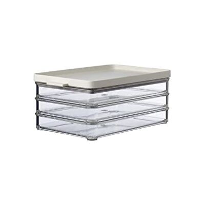 Mepal Omnia 3-laags vleeswarenbox Vleeswarendozen voor koelkast Deli opslag Opslag van vleeswaren Container voor keukenorganisatie 3 x 500 ml Nordic white Mepal Omnia 3-laags vleeswarenbox Vleeswarendozen voor koelkast Deli opslag Opslag van vleeswaren Container voor keukenorganisatie 3 x 500 ml Nordic white