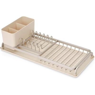Brabantia SinkSide Compact afdruiprek (lichtbeige), veelzijdig afdruiprek op de gootsteen met afneembare bestekmand, compacte keukenwerkblad-organizer Brabantia SinkSide Compact afdruiprek (lichtbeige), veelzijdig afdruiprek op de gootsteen met afneembare bestekmand, compacte keukenwerkblad-organizer