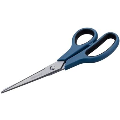 Fackelmann Essentiële schaar voor keuken, huis en werkplek, scherpe messen van roestvrij staal, ergonomische handgreep, donkerblauw, 20 cm Fackelmann Essentiële schaar voor keuken, huis en werkplek, scherpe messen van roestvrij staal, ergonomische handgreep, donkerblauw, 20 cm