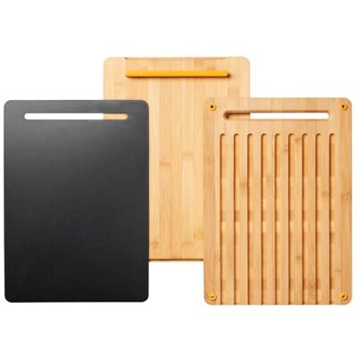 Fiskars Planche à Découper, Functional Form, 3 Pièces, Comprenant Planche à Découper, Planche à Pain et Planche en Plastique, Bambou/Plastique, 1057550 Fiskars Planche à Découper, Functional Form, 3 Pièces, Comprenant Planche à Découper, Planche à Pain et Planche en Plastique, Bambou/Plastique, 1057550