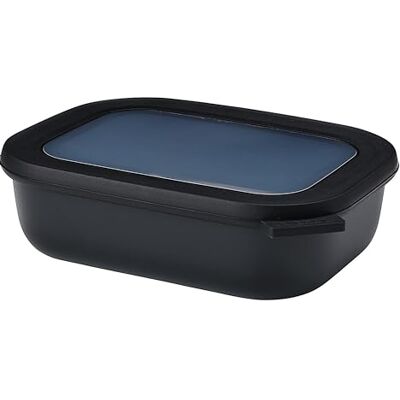 Mepal Cirqula, rechthoekige multifunctionele kom, Nordic black, inhoud 1000 ml, afneembaar deksel, onbreekbaar, waterdicht, geschikt voor vriezer en koelkast, vaatwasmachinebestendig Mepal Cirqula, rechthoekige multifunctionele kom, Nordic black, inhoud 1000 ml, afneembaar deksel, onbreekbaar, waterdicht, geschikt voor vriezer en koelkast, vaatwasmachinebestendig