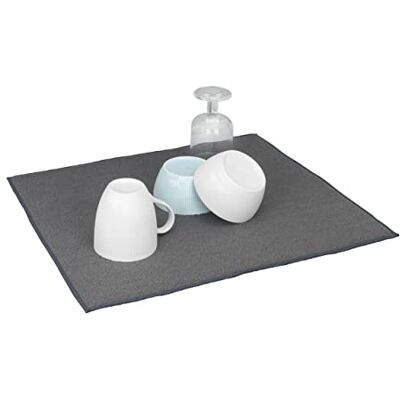 WENKO Miko microvezel afdruipmat, afdruipmat, gootsteenbodem voor servies, polyester, 40 x 47 cm, grijs WENKO Miko microvezel afdruipmat, afdruipmat, gootsteenbodem voor servies, polyester, 40 x 47 cm, grijs