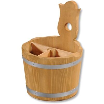 Kesper Bestekbak van bruin hout H = 20 D = 14 cm Kesper Bestekbak van bruin hout H = 20 D = 14 cm