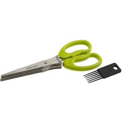 Fackelmann 48126 Schaar voor kruiden, met 10 messen, roestvrij staal/ABS/PP, groen/zilver/zwart, 19 cm Fackelmann 48126 Schaar voor kruiden, met 10 messen, roestvrij staal/ABS/PP, groen/zilver/zwart, 19 cm