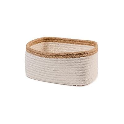 H&H Mand van katoen en jute, 28 x 18 x 13 cm H&H Mand van katoen en jute, 28 x 18 x 13 cm