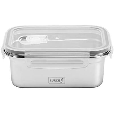 Lurch 240891 Safety opbergdoos van hoogwaardig roestvrij staal met BPA-vrij kunststof deksel, 800 ml, zilverkleurig Lurch 240891 Safety opbergdoos van hoogwaardig roestvrij staal met BPA-vrij kunststof deksel, 800 ml, zilverkleurig
