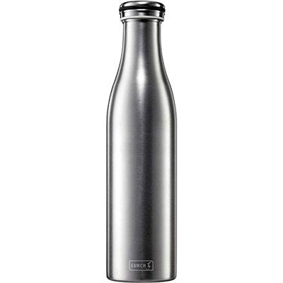 Lurch 240964 Thermosfles voor warme en koude dranken, dubbelwandig, gezandstraald, roestvrij staal, 0,75 l, zilverkleurig Lurch 240964 Thermosfles voor warme en koude dranken, dubbelwandig, gezandstraald, roestvrij staal, 0,75 l, zilverkleurig