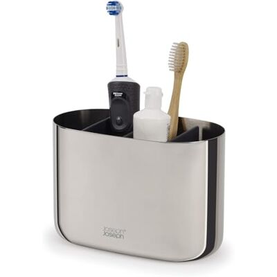 Joseph Joseph EasyStore Luxe tandenborstelhouder van roestvrij staal, badkameropslag, groot, roestvrij staal Joseph Joseph EasyStore Luxe tandenborstelhouder van roestvrij staal, badkameropslag, groot, roestvrij staal