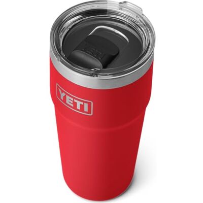 YETI Rambler Mok, vacuüm geïsoleerde roestvrijstalen stapelbare beker met Magslider deksel, Rescue Red, 20 oz (591 ml) YETI Rambler Mok, vacuüm geïsoleerde roestvrijstalen stapelbare beker met Magslider deksel, Rescue Red, 20 oz (591 ml)