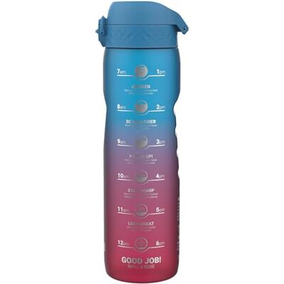 Ion8 Drinkfles van 1 liter met tijdmarkering om te drinken, lekvrij, gemakkelijk te openen, veilige vergrendeling, vaatwasmachinebestendig, BPA-vrij, ideaal voor sportschool, gezondheid en fitness, Ion8 Drinkfles van 1 liter met tijdmarkering om te drinken, lekvrij, gemakkelijk te openen, veilige vergrendeling, vaatwasmachinebestendig, BPA-vrij, ideaal voor sportschool, gezondheid en fitness,