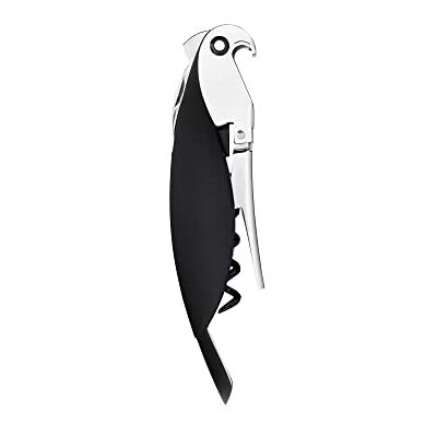 Alessi AAM32 B Parrot kurkentrekker van gegoten aluminium en PC, zwart Alessi AAM32 B Parrot kurkentrekker van gegoten aluminium en PC, zwart