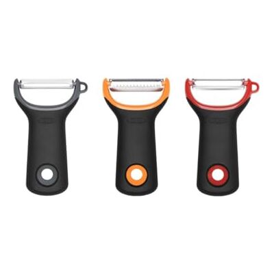 OXO Good Grips Lot de 3 éplucheurs avec lames en acier inoxydable Noir OXO Good Grips Lot de 3 éplucheurs avec lames en acier inoxydable Noir