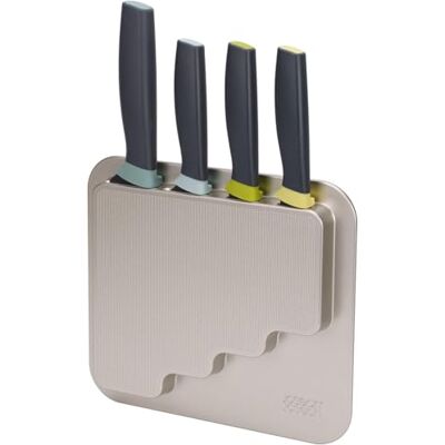 Joseph Joseph DoorStore Knives Elevate messenset met opbergdoos in kast, meerkleurig, opaal, 4 stuks Joseph Joseph DoorStore Knives Elevate messenset met opbergdoos in kast, meerkleurig, opaal, 4 stuks