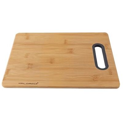 Florina Snijplank van bamboe, 23,5 x 30,5 cm, houten plank met handvat van siliconen, antibacterieel, snijplank voor kaas, vlees, fruit, groenten Florina Snijplank van bamboe, 23,5 x 30,5 cm, houten plank met handvat van siliconen, antibacterieel, snijplank voor kaas, vlees, fruit, groenten