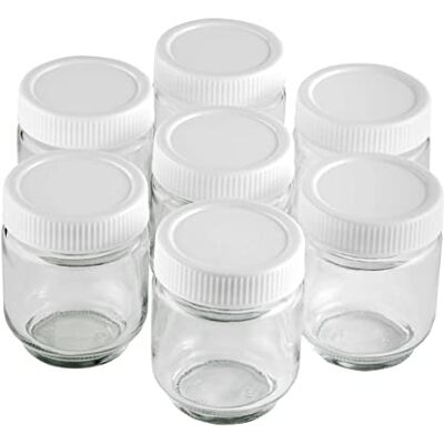 LACOR Yoghurtbeker met wit deksel, 7 stuks, inhoud 190 ml LACOR Yoghurtbeker met wit deksel, 7 stuks, inhoud 190 ml