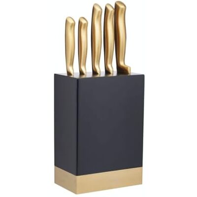 Master Class KitchenCraft MasterClass 5-Delige Messenset en Messenblok, Roestvrij Staal, 15,5 x 9,5 x 22 Centimeter, Zwart, MCKNBCOP Master Class KitchenCraft MasterClass 5-Delige Messenset en Messenblok, Roestvrij Staal, 15,5 x 9,5 x 22 Centimeter, Zwart, MCKNBCOP