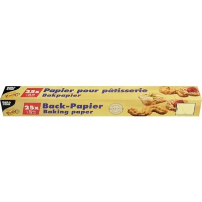 PAPSTAR 1 rol rechthoekig bakpapier (1 stuk, 25 vellen), geraffineerd, 38 x 42 cm, voor thuis, keuken, horeca, hittebestendig tot 220 °C, milieuvriendelijk PAPSTAR 1 rol rechthoekig bakpapier (1 stuk, 25 vellen), geraffineerd, 38 x 42 cm, voor thuis, keuken, horeca, hittebestendig tot 220 °C, milieuvriendelijk