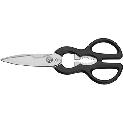 WMF Keukenschaar 21 cm, huishoudschaar met slijpen, keukenschaar, roestvrij staal, kunststof handvat, universele schaar met flesopener WMF Keukenschaar 21 cm, huishoudschaar met slijpen, keukenschaar, roestvrij staal, kunststof handvat, universele schaar met flesopener