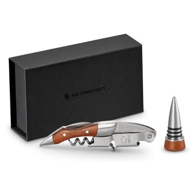 Le Creuset Sommelier Set met dubbele hendel van hout en dop, GS-190, hout, 59814012209561 Le Creuset Sommelier Set met dubbele hendel van hout en dop, GS-190, hout, 59814012209561
