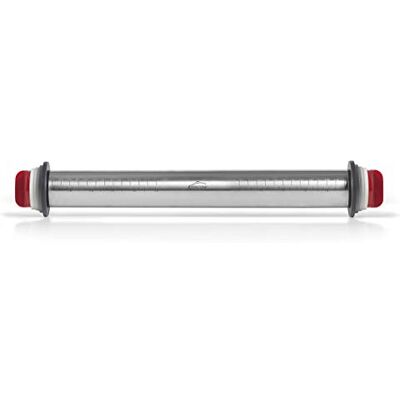 LACOR 67143 – deegroller voor de keuken, 4 afneembare schijven, roestvrij staal, gegraveerde meetmarkeringen, alle soorten deeg, 41,5 cm, vaatwasmachinebestendig, grijs LACOR 67143 – deegroller voor de keuken, 4 afneembare schijven, roestvrij staal, gegraveerde meetmarkeringen, alle soorten deeg, 41,5 cm, vaatwasmachinebestendig, grijs