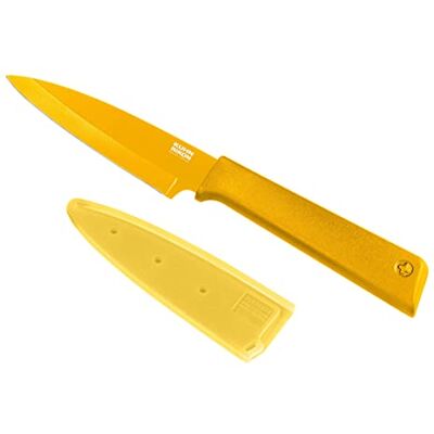 KUHN RIKON COLORI+ Pantsermes, recht lemmet, 19,5 cm, met anti-aanbaklaag, roestvrij staal, geel KUHN RIKON COLORI+ Pantsermes, recht lemmet, 19,5 cm, met anti-aanbaklaag, roestvrij staal, geel