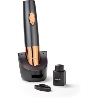 Cuisinart CWO50E, elektrische kurkentrekker, draadloos, oplaadstation en capsulesnijder inbegrepen, volledig navulbaar Cuisinart CWO50E, elektrische kurkentrekker, draadloos, oplaadstation en capsulesnijder inbegrepen, volledig navulbaar