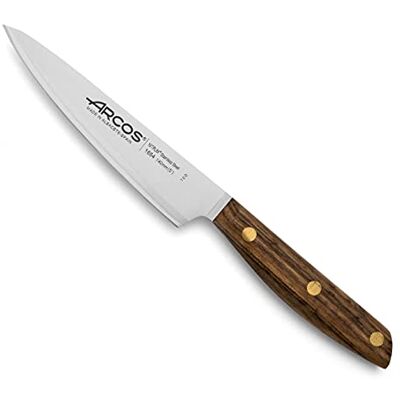 Arcos Serie Nordika Koksmes – roestvrij staal nitrum – lama van 140 mm lengte – handvat van 100% natuurlijk FSC-Ovengkol hout – verpakking 100% gerecycled Arcos Serie Nordika Koksmes – roestvrij staal nitrum – lama van 140 mm lengte – handvat van 100% natuurlijk FSC-Ovengkol hout – verpakking 100% gerecycled