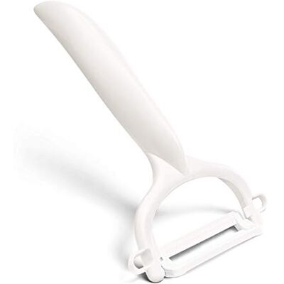 Kyocera CP-10 NWH NGR Keramische dunschiller Witte dunschiller, groenteschiller, fruitschiller met wit keramisch lemmet voor schone, dunne en ontspannen vacht. Lengte: 14,5 cm Kyocera CP-10 NWH NGR Keramische dunschiller Witte dunschiller, groenteschiller, fruitschiller met wit keramisch lemmet voor schone, dunne en ontspannen vacht. Lengte: 14,5 cm