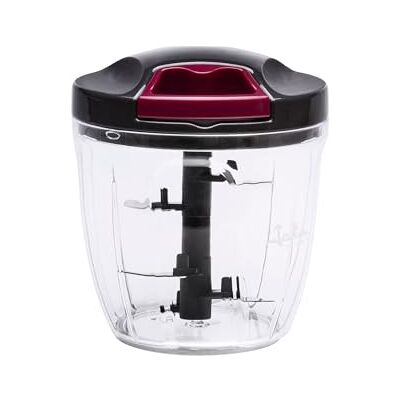 Jata HOGAR HMAQ4506 Handhakmolen met touw voor alle soorten levensmiddelen, 4 snijhoogtes, roestvrijstalen lemmet, inhoud 900 ml, met deksel en klopschep Jata HOGAR HMAQ4506 Handhakmolen met touw voor alle soorten levensmiddelen, 4 snijhoogtes, roestvrijstalen lemmet, inhoud 900 ml, met deksel en klopschep