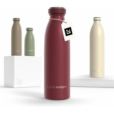 LARS NYSØM Drinkfles van roestvrij staal, 500 ml, 0,5 l, geïsoleerde waterfles, waterdichte drinkfles voor sport, fiets, kinderen, rood (Berry Red, 500 ml) LARS NYSØM Drinkfles van roestvrij staal, 500 ml, 0,5 l, geïsoleerde waterfles, waterdichte drinkfles voor sport, fiets, kinderen, rood (Berry Red, 500 ml)
