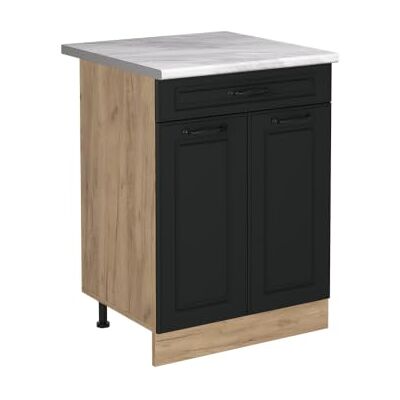 Vicco Meuble bas de cuisine "R-Line", Anthracite campagne/Chêne doré 60 cm Vicco Meuble bas de cuisine "R-Line", Anthracite campagne/Chêne doré 60 cm