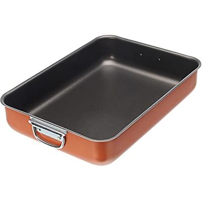 Moneta Zecchino lasagneschaal, aluminium, koper, 40 x 28 cm Moneta Zecchino lasagneschaal, aluminium, koper, 40 x 28 cm