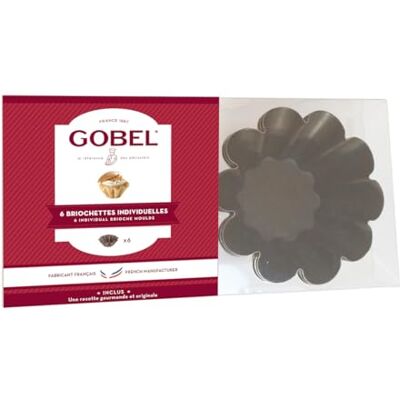 Gobel Doos met 6 bakvormen Platte bodem Staal Dubbellaagse antiaanbaklaag Keramische versterking Ø 8 cm Gobel Doos met 6 bakvormen Platte bodem Staal Dubbellaagse antiaanbaklaag Keramische versterking Ø 8 cm