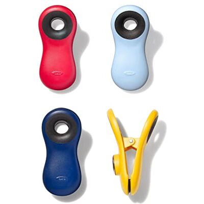 OXO Good Grips Multifunctionele magnetische clips, 4 stuks OXO Good Grips Multifunctionele magnetische clips, 4 stuks