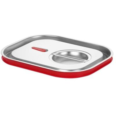 HENDI Gastronorm deksel, voor container, bak, GN 1/2, met siliconen rand, luchtdrukventiel, luchtdichte sluiting, hittebestendigheid van -40 ° tot 300 °C, 265 x 325 mm, roestvrij staal HENDI Gastronorm deksel, voor container, bak, GN 1/2, met siliconen rand, luchtdrukventiel, luchtdichte sluiting, hittebestendigheid van -40 ° tot 300 °C, 265 x 325 mm, roestvrij staal