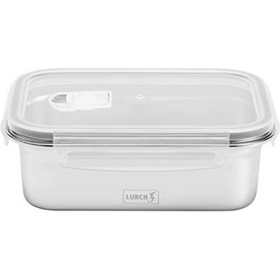Lurch Safety 240893 Hoogwaardige roestvrijstalen opbergdoos met BPA-vrij kunststof deksel, 1200 ml, zilver/transparant Lurch Safety 240893 Hoogwaardige roestvrijstalen opbergdoos met BPA-vrij kunststof deksel, 1200 ml, zilver/transparant