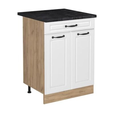 Vicco Meuble bas de cuisine "R-Line", Blanc campagne/Chêne doré 60 cm Vicco Meuble bas de cuisine "R-Line", Blanc campagne/Chêne doré 60 cm