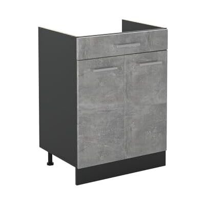 Vicco Meuble bas de cuisine "R-Line", Béton/Anthracite 60 cm Vicco Meuble bas de cuisine "R-Line", Béton/Anthracite 60 cm