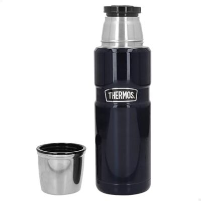 Thermos fles roestvrij staal, roestvrij staal, blauw, 470 ml, fles met drinkbeker, vaatwasmachinebestendig, midnight blue, kan houdt 12 uur warm, 24 uur koud, BPA-vrij Thermos fles roestvrij staal, roestvrij staal, blauw, 470 ml, fles met drinkbeker, vaatwasmachinebestendig, midnight blue, kan houdt 12 uur warm, 24 uur koud, BPA-vrij