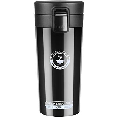 flintronic Geïsoleerde koffiebeker, 360 ml, reisbeker, waterdicht, dubbelwandig, roestvrij staal, vacuüm thermosfles, BPA-vrij, herbruikbaar, voor werk en reizen (borstel inbegrepen) flintronic Geïsoleerde koffiebeker, 360 ml, reisbeker, waterdicht, dubbelwandig, roestvrij staal, vacuüm thermosfles, BPA-vrij, herbruikbaar, voor werk en reizen (borstel inbegrepen)