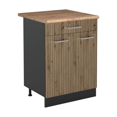 Vicco Meuble bas de cuisine "R-Line", Chêne Artisan/Anthracite 60 cm Vicco Meuble bas de cuisine "R-Line", Chêne Artisan/Anthracite 60 cm