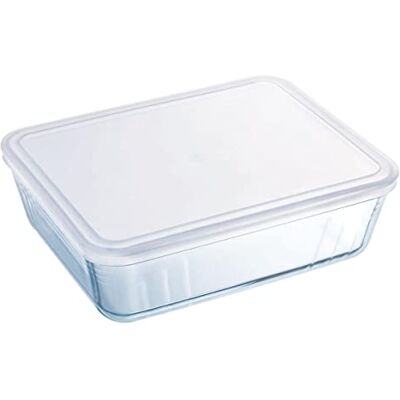 Pyrex Cook & freeze rechthoekige glazen schaal met veelkleurig deksel, 0,80 l / 19 x 14 cm Pyrex Cook & freeze rechthoekige glazen schaal met veelkleurig deksel, 0,80 l / 19 x 14 cm