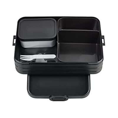 Mepal Lunchbox Bento Take A Break voor groot, lunchbox met vak, lunchbox voor sandwiches, kleine snacks en restjes, snacks en lunch, 1500 ml, Scandinavisch zwart Mepal Lunchbox Bento Take A Break voor groot, lunchbox met vak, lunchbox voor sandwiches, kleine snacks en restjes, snacks en lunch, 1500 ml, Scandinavisch zwart