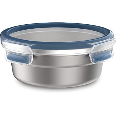 Emsa CLIP & CLOSE Stainless Steel Rond 0,7 l Roestvrij staal/Blauw Emsa CLIP & CLOSE Stainless Steel Rond 0,7 l Roestvrij staal/Blauw