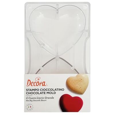 Decora , 0050077 chocoladevorm in hartvorm van polycarbonaat, 2 holtes 91,5 x 101 mm, ideaal voor glanzende en knapperige chocolade, gepatenteerde ergonomische handgreep, gemaakt in Italië. Decora , 0050077 chocoladevorm in hartvorm van polycarbonaat, 2 holtes 91,5 x 101 mm, ideaal voor glanzende en knapperige chocolade, gepatenteerde ergonomische handgreep, gemaakt in Italië.
