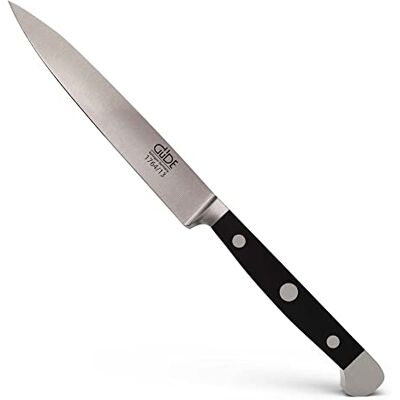 Güde Pick mes gesmeed, 13 cm, POM, zwart, ALPHA, kantoormes, dubbele punt, handgemaakt in Duitsland Güde Pick mes gesmeed, 13 cm, POM, zwart, ALPHA, kantoormes, dubbele punt, handgemaakt in Duitsland