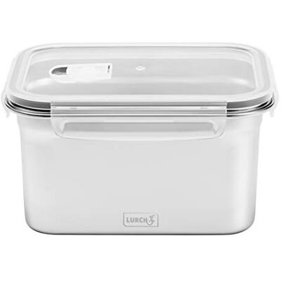 Lurch 240895 Safety opbergdoos van hoogwaardig roestvrij staal met BPA-vrij kunststof deksel, transparant, 2000 ml Lurch 240895 Safety opbergdoos van hoogwaardig roestvrij staal met BPA-vrij kunststof deksel, transparant, 2000 ml